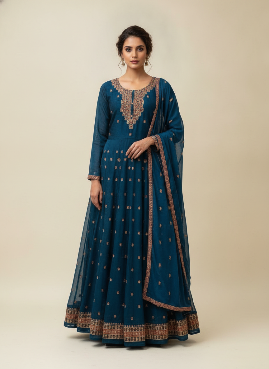 LAD CHURIDAR-SILK/KALI-LP CHURI LS-A/RF VRUNDA